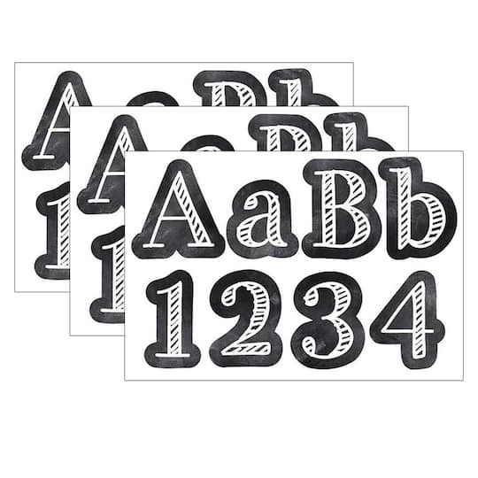 Creative Teaching Press Chalk It Up! Chalkboard 4" Designer Letters, 3 Packs of 211